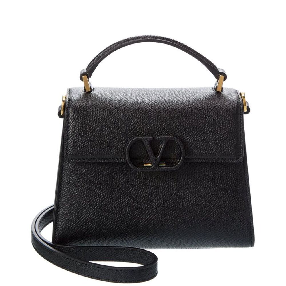 Valentino Vsling Mini Leather Satchel, Black